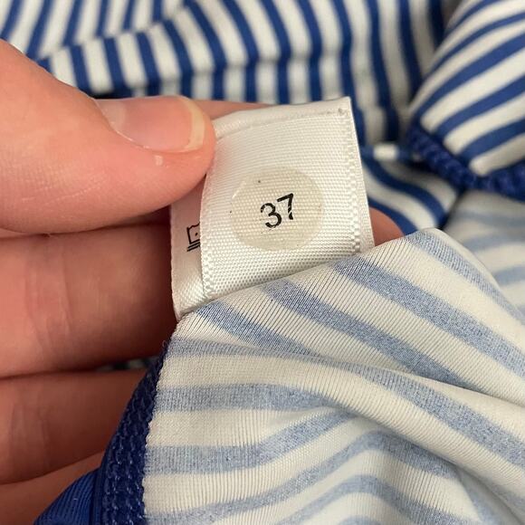 Hanna Andersson Blue Stripe Long Sleeve One Piece Rash Guard Swimsuit 75 12-18M - Picture 11 of 12